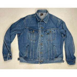 VINTAGE LEE Denim Jacket Men Size 42R Medium Blue USA
